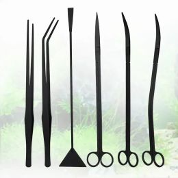 Tools 35cm Overlength Large Water Grass Trimmer Stainless Steel Scissors Tweezers Fish Tank Landscape Straight Curved Shears