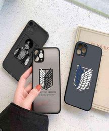Attack On Titan Japanese Anime Phone Cases matte transparent For iphone 7 8 11 12 13 plus mini x xs xr pro max cover AA2203107938384