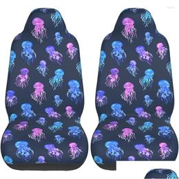 Car Seat Covers Ers Er Blue Pink Jellyfishes S Vehicle Front Fit Protector 2 Pcs Drop Delivery Automobiles Motorcycles Interior Access Otxuw