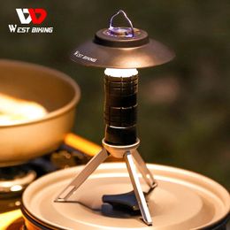 WEST BIKING Portable Multifunction Camping Light USB Rechargeable 3 Lighting Modes Tent Lantern Outdoor Flashlight Magnetic Base 240407