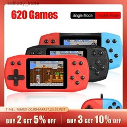 Portable Game Players Retro video game console with built-in 620 classic games portable handheld game console rechargeable AV output Q240326