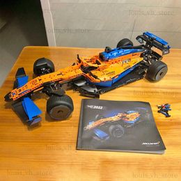 Blocks New IN 42141 McLarened Tech Compatible F1 Formula Car Model Building Blocks City Vehicle Bricks Toys for Kids Christmas Gifts T240325