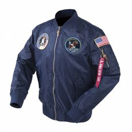 outono Apollo Thin 100th SPACE SHUTTLE MISSION Thin MA1 Bomber Hiphop US Air Force Pilot Flight Coreano College Jacket For Men d0Th #