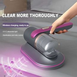 1pc Handheld Vacuum Cleaner Portable Wireless Dust Removal Equipment Home Sofa Mite Meter for Mattresses with UV Light and Automatic Patting Function Tools,