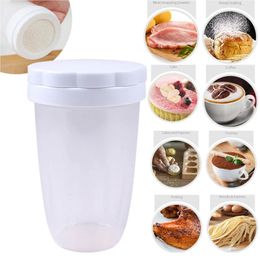 Plast Handhållen pulverskaker Mesh Flour Bolt Sifter Manual Sugar Icing Shaker Baking Shaker Sieve Diy Kitchen Tool