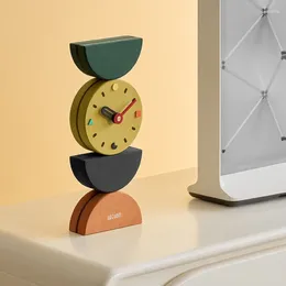Table Clocks Durable Pine And Acrylic Clock: Low-Noise Suitable For Dining Living Rooms. Timely Decor Entryways