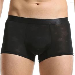 Underpants 1pc Men's U-Convex Pouch Boxers Shorts Underwear Lingerie Sexy Low Waist Man Panties Ultra Thin Briefs