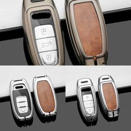 Update Zinc Alloy Car Key Cover Protector Case Holder For Audi A4 A5 A6 A7 A8 Q5 Q7 S7 S8 8P B6 B7 B8 C5 C6 Rs3 TT S Line Auto Keychain