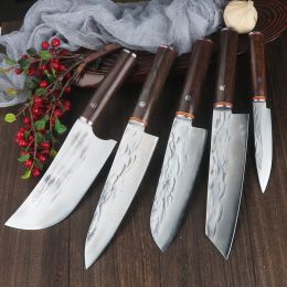 Knives Forged Japan Kiritsuke Knives Set Stainless Steel Fish Fillet Peeling Knives BBQ Meat Cutting Cleaver Santoku Sushi Chef Knife