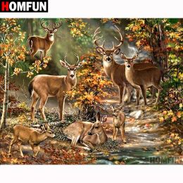 Stitch HOMFUN Full Square/Round Drill 5D DIY Diamond Painting "Forest deer" 3D Diamond Embroidery Cross Stitch Home Decor A18732