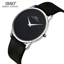 Ibso 2017 Mens Watches Top Brand Luxury 7mm Ultra-thin Dial Genuine Leather Strap Watch Men Fashion Simple Relogio Masculino Y1905251H