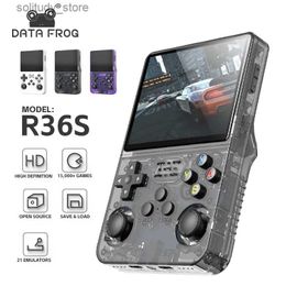 Portable Game Players Data Frog R36S Retro Handheld Video Game Machine Linux System 3.5-inch I Screen R35S Plus Portable Pocket Video Player Q240326