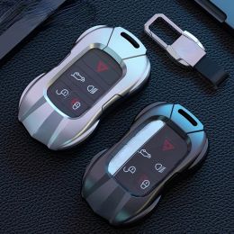 For Jaguar XEL XFL F-PACE XF XJ XE F-TYPE Zinc Alloy Temperament Silver Car Key Case Keyless Cover Key Shell Car Accessories