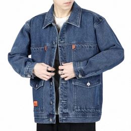 Männliche Jean-Mäntel, blau gepolsterte Herren-Jeansjacke, breite Schultern mit Schafpolsterung, Wolle, warm im niedrigsten Preis, Vintage-freies Schiff L6tA #