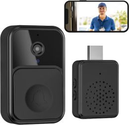 Control Video Doorbell Wireless Doorbell Camera Smart Rechargeable Battery Operated Doorbell with Twoway Audio, Hd Video, Night Vision