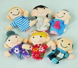 180pcslot Velvet Family Finger Puppet 6 people Cloth toy helper doll Soft Plush Educatfor dolls8617375