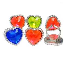 Party Favour 10 Pcs Colourful Rhinestone Gem RINGS PRINCESS GIRL'S Birthday Favours Gift Bags Pinata Filler Loot Cup Cake Decoration