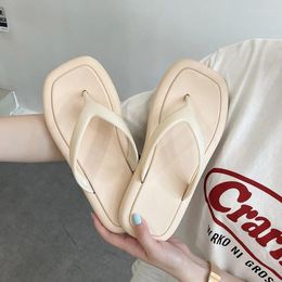 Slippers Soft Sole Platform Flip Flops Women PVC Non-Slip Home Outdoor Summer Beach Sandals Flat Bottom Bathroom Slides