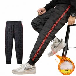 90% White Duck Down Padded Thicken Winter Warm Down Pants Men Joggers Sportswear Sweatpants Thermal Down Trousers Lovers XL-5XL P0zX#