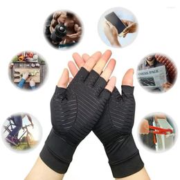 Cycling Gloves 2pcs Compression Arthritis Women Men Joint Pain Relief Half Finger Brace Therapy Wrist Support Anti-slip