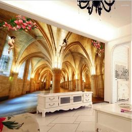 Wallpapers Wellyu Custom Large - Scale Murals European Style Aristocratic Three Dimensional Architectural Of The Angel Wallpaper