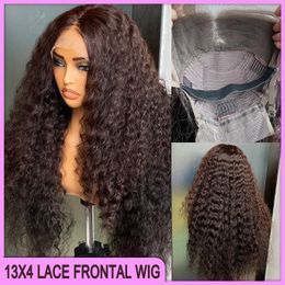 Wholesale Malaysian Peruvian Brazilian Natural Black 180% Density Deep Wave 13x4 Swiss Lace Frontal Wig 28 Inch 100% Raw Virgin Remy Human Hair On Sale