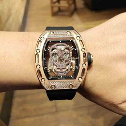 Watch Date Luxury Mens Mechanics Watches Richa Wristwatch M Wine Barrel Leisure Business Watch Rm052 Fully Automatic Mechanical Mr Mei Gold Ca