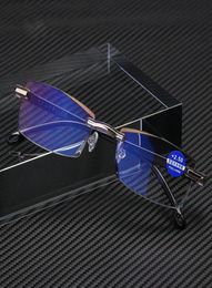 Sunglasses Anti Blue Light Blocking Rimless Reading Glasses Women Men Square Frameless Presbyopic Diopters 10 15 2 25 401761974