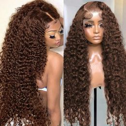 Chocolate Brown Lace Front Wigs Deep Wave Frontal Wig Preplucked Human Wigs baby hair Human Hair Wig Human Hair