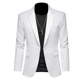 Mens business casual jacket white red green black solid Colour slim fit jacket wedding groom party set M-6XL 240326