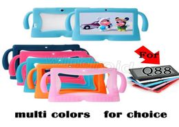 Kids carton Soft Silicone Silcion Case Protective Cover Rubber with handle For 7 Inch Q88 A13 A23 A33 Tablet pc MID Colourful 8753633