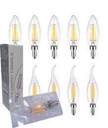 110V220V Dimmable LED Candelabra Bulb CA11 C35 Shape Flame Tip Style 60Watt Equivalent E12 E14 Base 4W 6W LED Edison Light Bulbs2515924