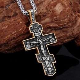 Pendant Necklaces Hip Hop Jesus Religious Beliefs Various Crosses Viking Nordic Men's Amulet Jewellery Fashion Punk Charm Chain