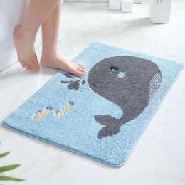 Mats Cartoon design Bath Mat Different colour Classic Pattern Super Soft Absorbent Bathroom Door Mat bed room Nonslip Bath Rug Carp