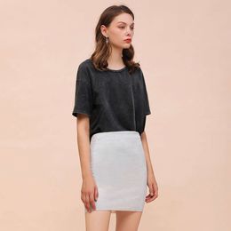 Sier Mini Fashion Skirts Women 2022 Spring Summer Girls Short Casual Solid Zipper High Waist Pencil Bodycon Hip Skirt