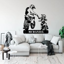 Stickers Custom Name Motorcycle Motorbike Wall Decal Kids Father Motorcross Wall Sticker Playroom Bedroom Home Decor