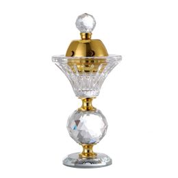 Burners Arabian Crystal Incense Burner Essential Oil Lamp Burner Bakhoor Metal Eid Traditional Mabkhara Home Decoration