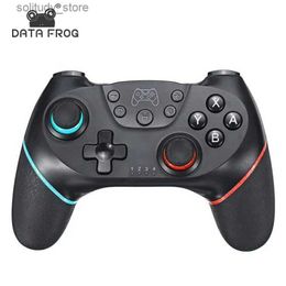 Portable Game Players DATA FROG Wireless Controller Compatible-Nintendo Switch Adjustable Turbo with 6-Axis Vibration Gamepad For PC/NS Lite Console Q240326