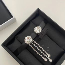 Dangle Earrings To Reines Sweet Romance Trend Asymmetric Bow Crystal Dissymmetry Women Designer Jewellery Japan Korean Girls Gift