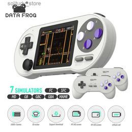 Portable Game Players Data Frog SF2000 portable handheld game console 3-inch I retro game console with built-in 6000 retro childrens video games Q240326