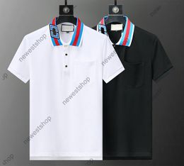 24ss Men designer Tee Polo shirts mens collar embroidery letter print short sleeve polos cotton tshirts women Black white lapel classical tshirt XXXL