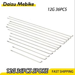 36pcs 12G Bike Spoke Length 113251mm Sliver Ebike Wheel Rim Part with Nippers Steel Stainless Electric Road Strength 240325