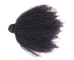 Mongolian Afro Kinky Curly Virgin Hair Weave 100 Unprocessed Human Remy Hair Bundles 1030quot Natural Colour Double Weft Hair E4394375