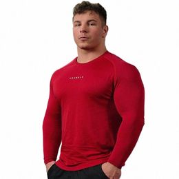 spring Autumn New Men's Lg Sleeve T-Shirt Gym Sports Fitn Tight Fitting Clothing Quick Drying Breathable Elastic Base Shirt w9GC#