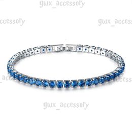 iced out chain tennis bracelet Bling Cubic Zirconia Mens Hip Hop Jewellery Blue Green Silver Rose Gold Round Full Diamond Women tennis bracelet woman tennis chain 713