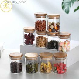 Food Jars Canisters 10pcs 230ml round food storage jar for household use equipped with Lid kitchen coffee beans tea rain jar household nuts and tea storage jarL24326