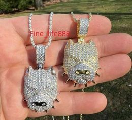 925 Sterling Silver Iced Out Moissanite Diamond PITBULL Dog Pendant Hip Hop Jewellery Wedding Necklace Customised Order