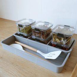 Drawers Kitchen Drawer Organizer Scaleable Compartments Storage Box Container Cabinets Desktop Tableware Knife Fork Spoon Organizer Case