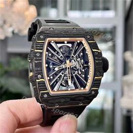 Men Watch RichrMill Vs Factory Carbon Fibre Rm Designer RM12-01 Carbon Upper chain Power Reserve Ample sapphire glass Montre de Luxe