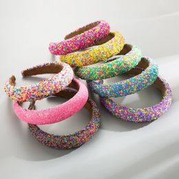 New Sponge Fashion Wide Edge Headband for Girls Korean Wide Edge Chocolate Candy Colour Hair Band